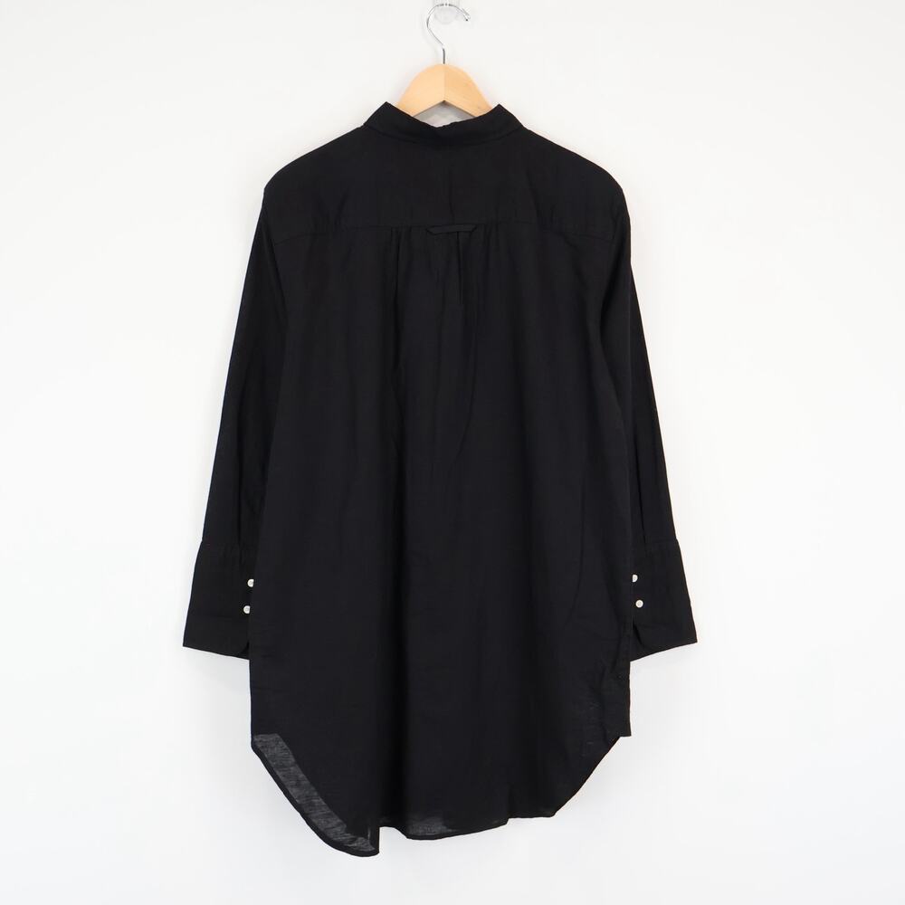 J.Crew Relaxed Fit Beach Shirt Linen Cotton Blend Black Size Medium NWT - Picture 6 of 8